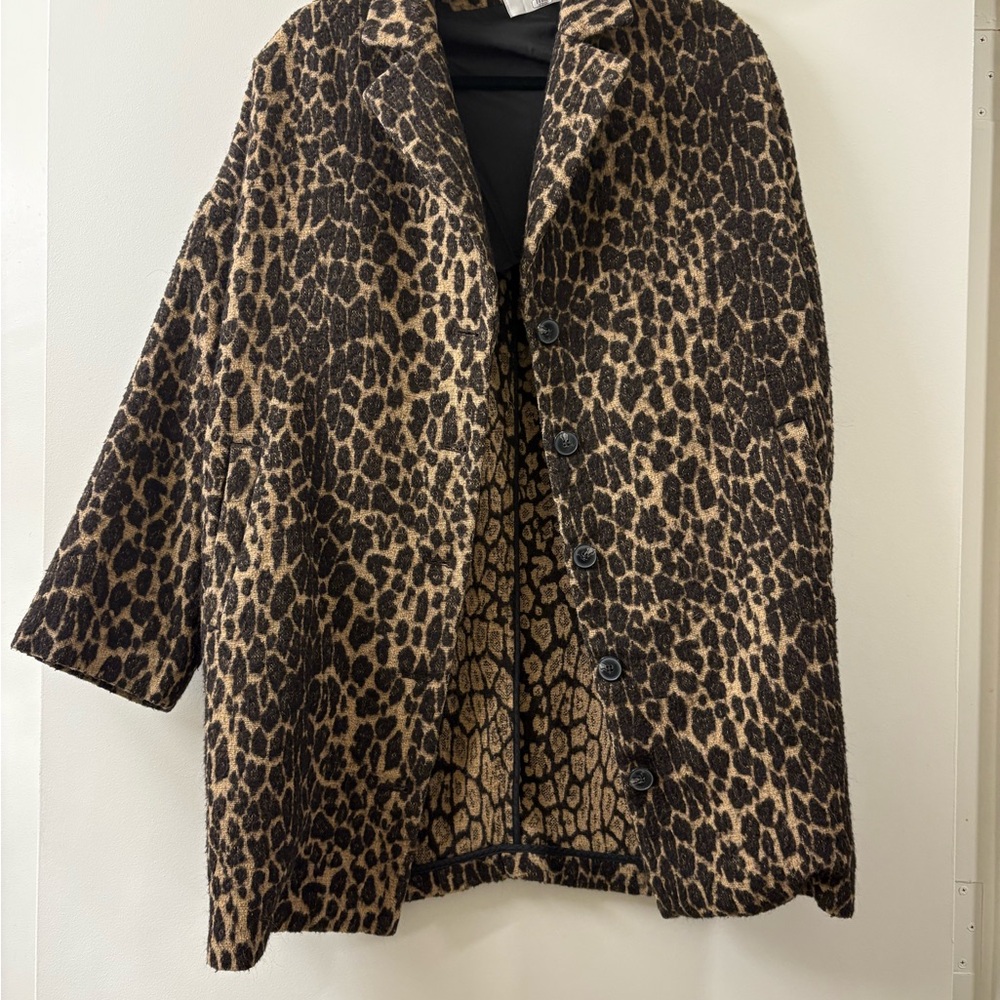 7 For All Mankind Animal Print Teddy Jacket